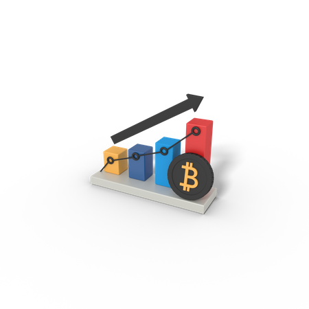 Courbe de croissance du Bitcoin  3D Icon