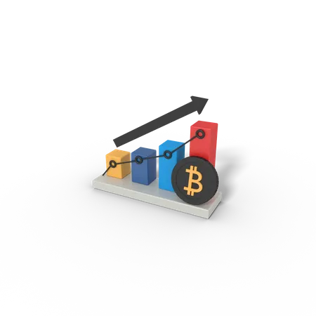 Courbe de croissance du Bitcoin  3D Icon