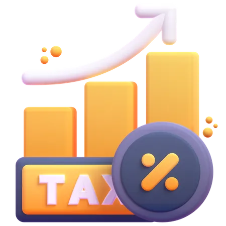 Courbe de croissance des impôts  3D Icon