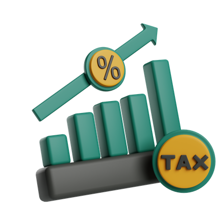 Courbe de croissance des impôts  3D Icon