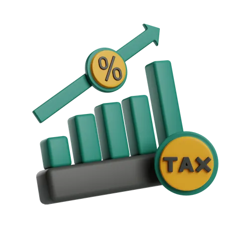 Courbe de croissance des impôts  3D Icon