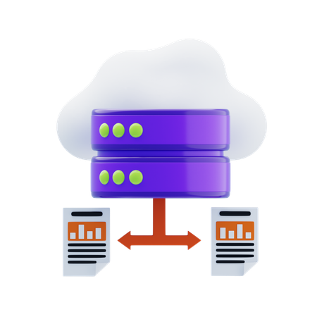 Graphique de croissance du cloud  3D Icon