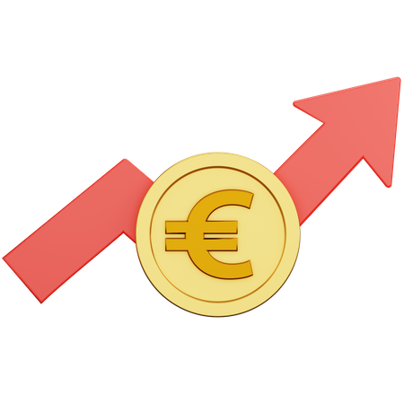 Graphique de la croissance du dollar  3D Icon