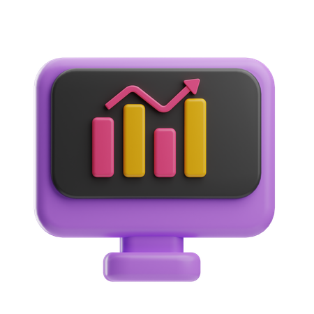 Courbe de croissance en ligne  3D Icon