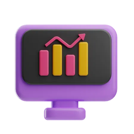 Courbe de croissance en ligne  3D Icon