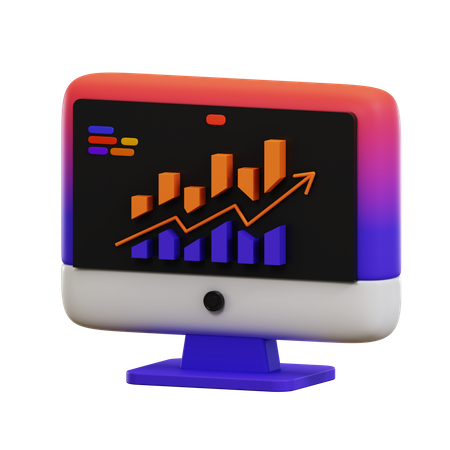 Courbe de croissance en ligne  3D Icon