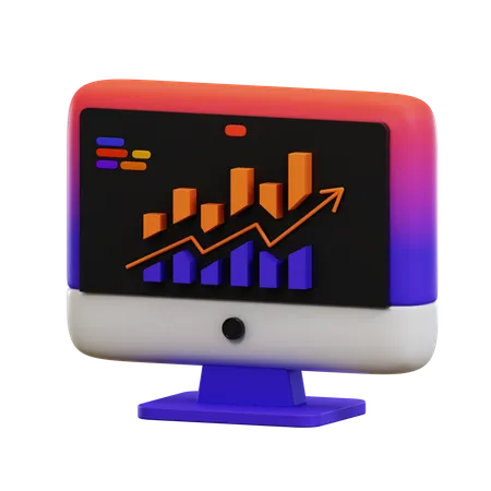 Courbe de croissance en ligne  3D Icon