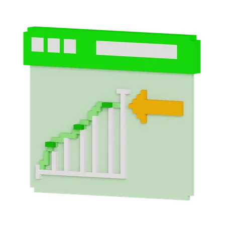 Courbe de croissance en ligne  3D Icon