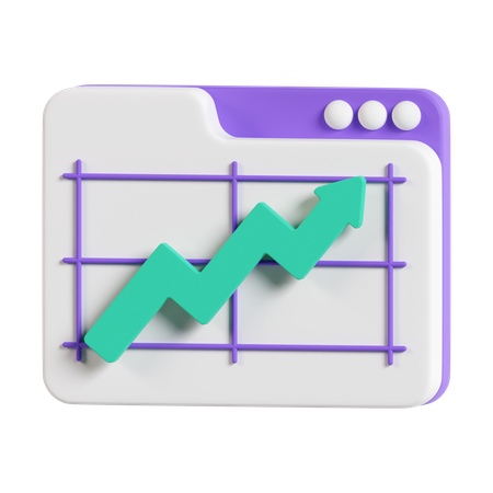 Courbe de croissance en ligne  3D Icon