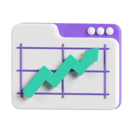 Courbe de croissance en ligne  3D Icon