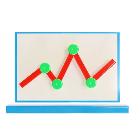 Courbe de croissance en ligne  3D Icon