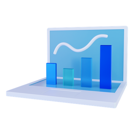 Courbe de croissance en ligne  3D Icon