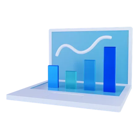 Courbe de croissance en ligne  3D Icon