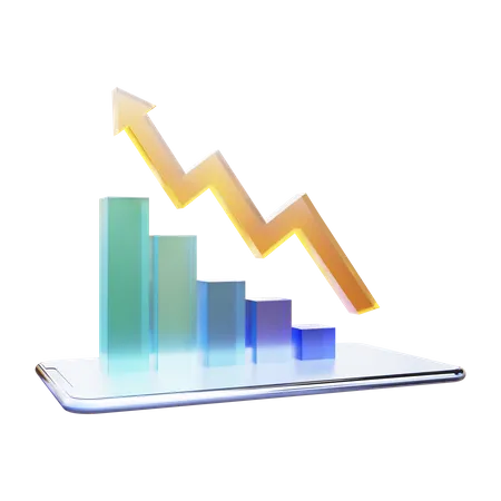 Courbe de croissance en ligne  3D Icon