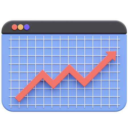 Courbe de croissance en ligne  3D Icon