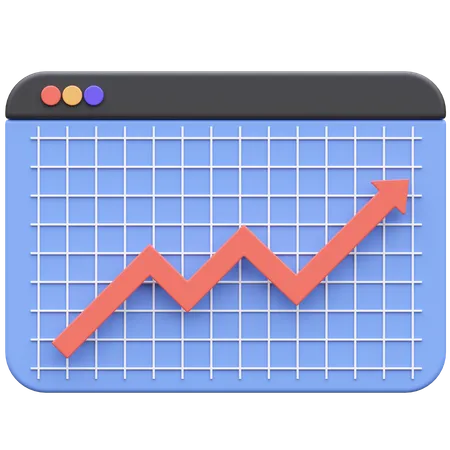 Courbe de croissance en ligne  3D Icon