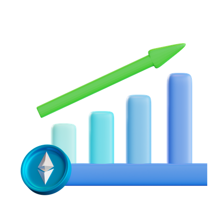 Graphique de croissance d’Ethereum  3D Icon