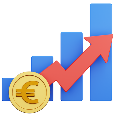 Courbe de croissance de l'euro  3D Icon