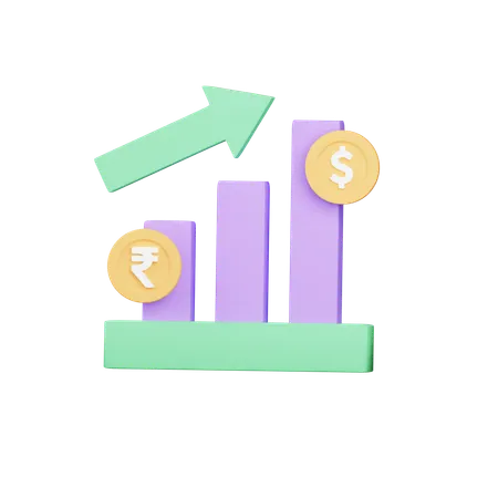 Courbe de croissance financière  3D Icon