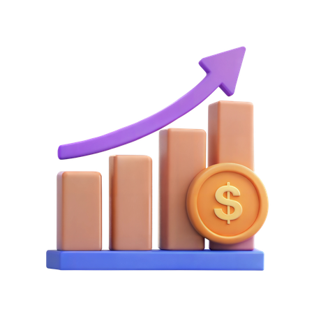 Courbe de croissance financière  3D Icon