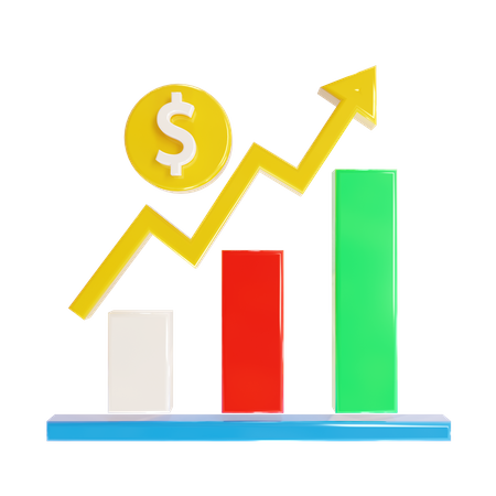 Courbe de croissance financière  3D Icon