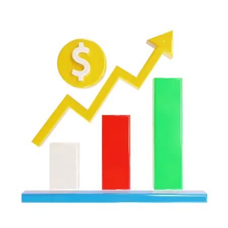 Courbe de croissance financière  3D Icon