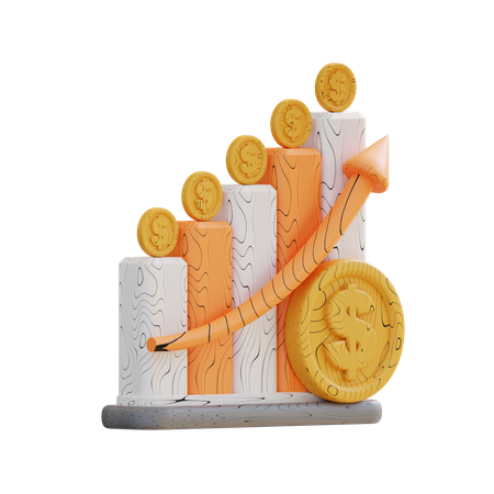 Courbe de croissance financière  3D Icon