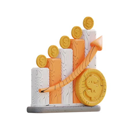 Courbe de croissance financière  3D Icon