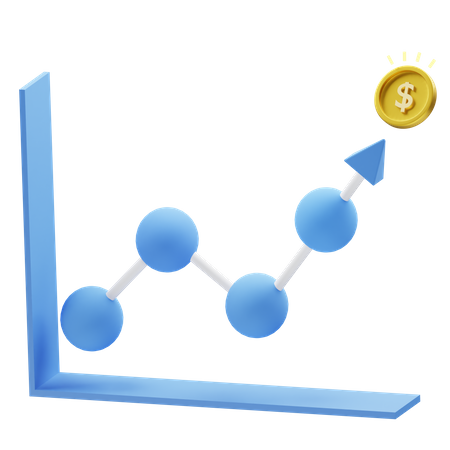 Courbe de croissance financière  3D Icon