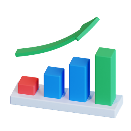 Flèche vers le haut du graphique de croissance  3D Icon