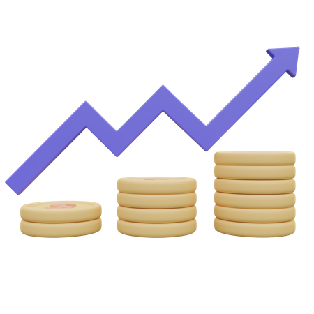 Investissement graphique de croissance  3D Icon