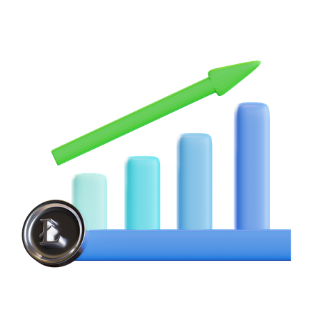 Courbe de croissance du Litecoin  3D Icon