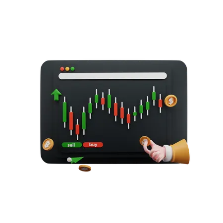 Analyse de la croissance de la cryptographie sur le tableau de bord mobile  3D Icon