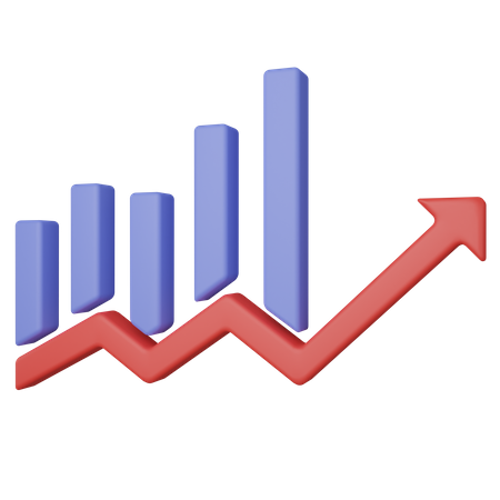 Croissance du graphique en courbes de trading  3D Icon