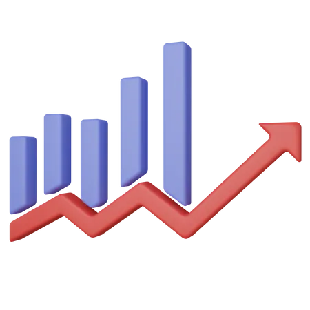 Croissance du graphique en courbes de trading  3D Icon