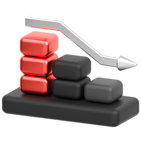 Graphique de tendance baissière  3D Icon