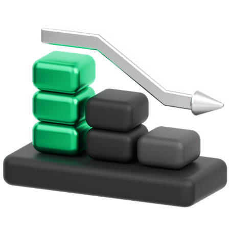 Graphique de tendance baissière  3D Icon