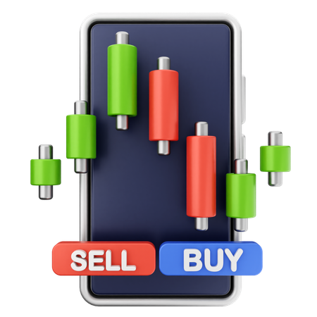 Graphique de trading vendre acheter  3D Icon