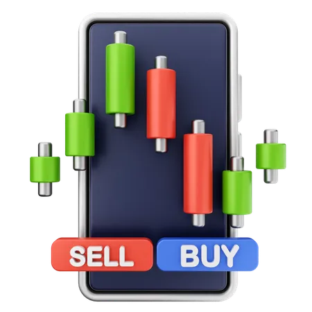 Graphique de trading vendre acheter  3D Icon