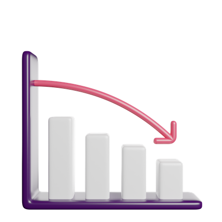 Graphique décroissant  3D Icon