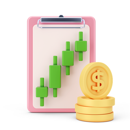 Tableau des bénéfices en dollars  3D Icon