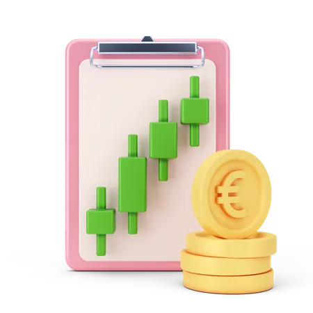 Tableau des bénéfices en euros  3D Icon