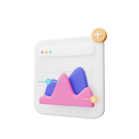 Graphique en aires  3D Icon