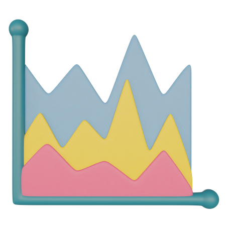 Graphique en aires  3D Icon