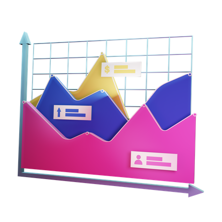 Graphique en aires  3D Icon