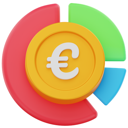 Graphique à secteurs des pièces en euros  3D Icon