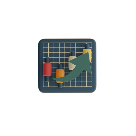 Graphique en chandelier  3D Icon