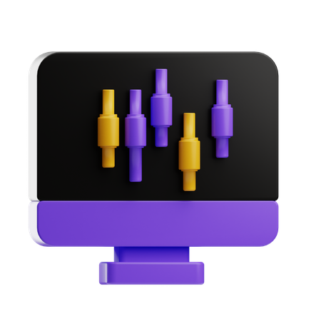 Graphique en chandelier  3D Icon