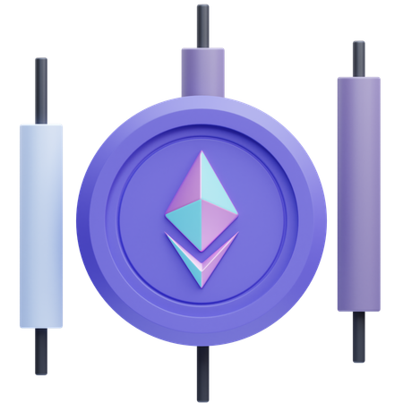 Graphique en chandeliers Ethereum  3D Icon