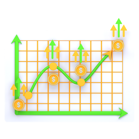 Graphique croissant  3D Icon